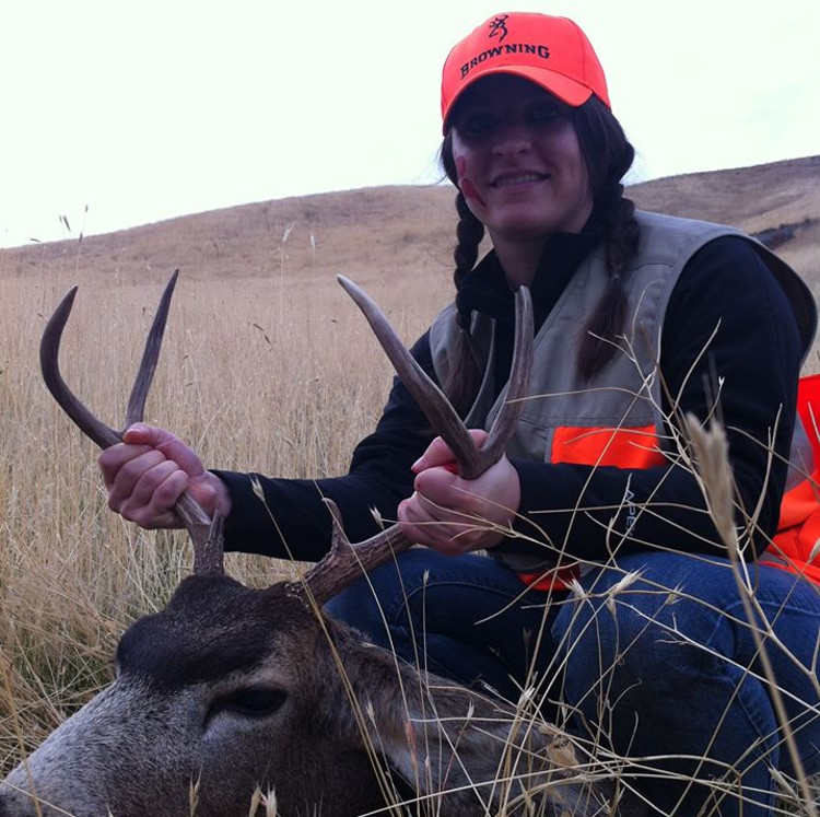 Shauna with her first buck at Deadman Creek